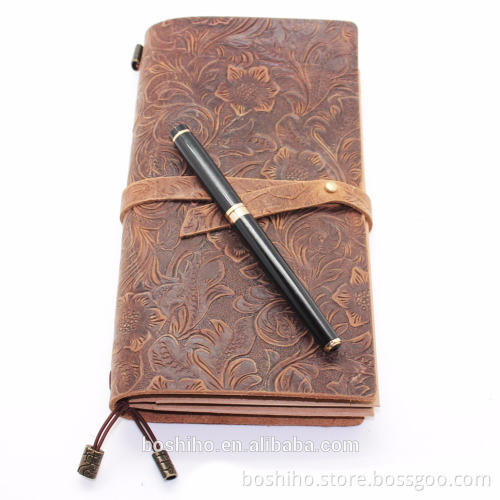 Boshiho Antique Design Vintage Genuine Leather Notebook Journal Diary